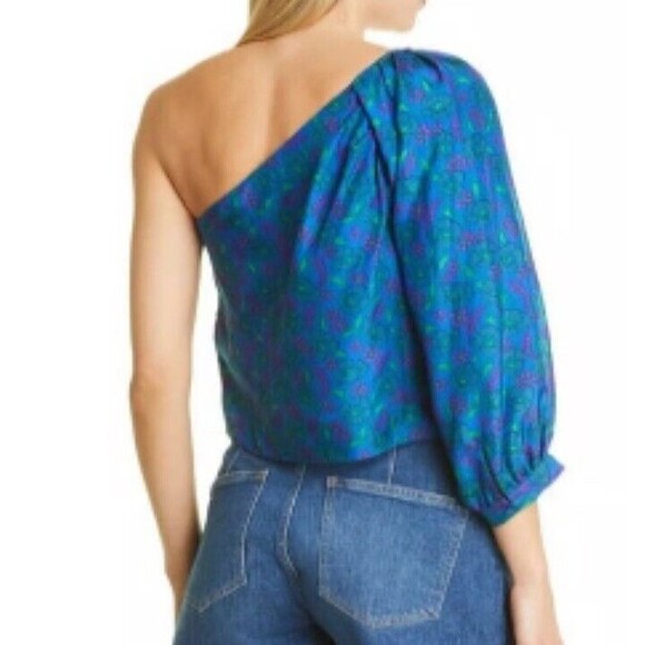 Veronica Beard Lyric Silk Top In Cobalt Multi Sz 6 New - Picture 4 of 11